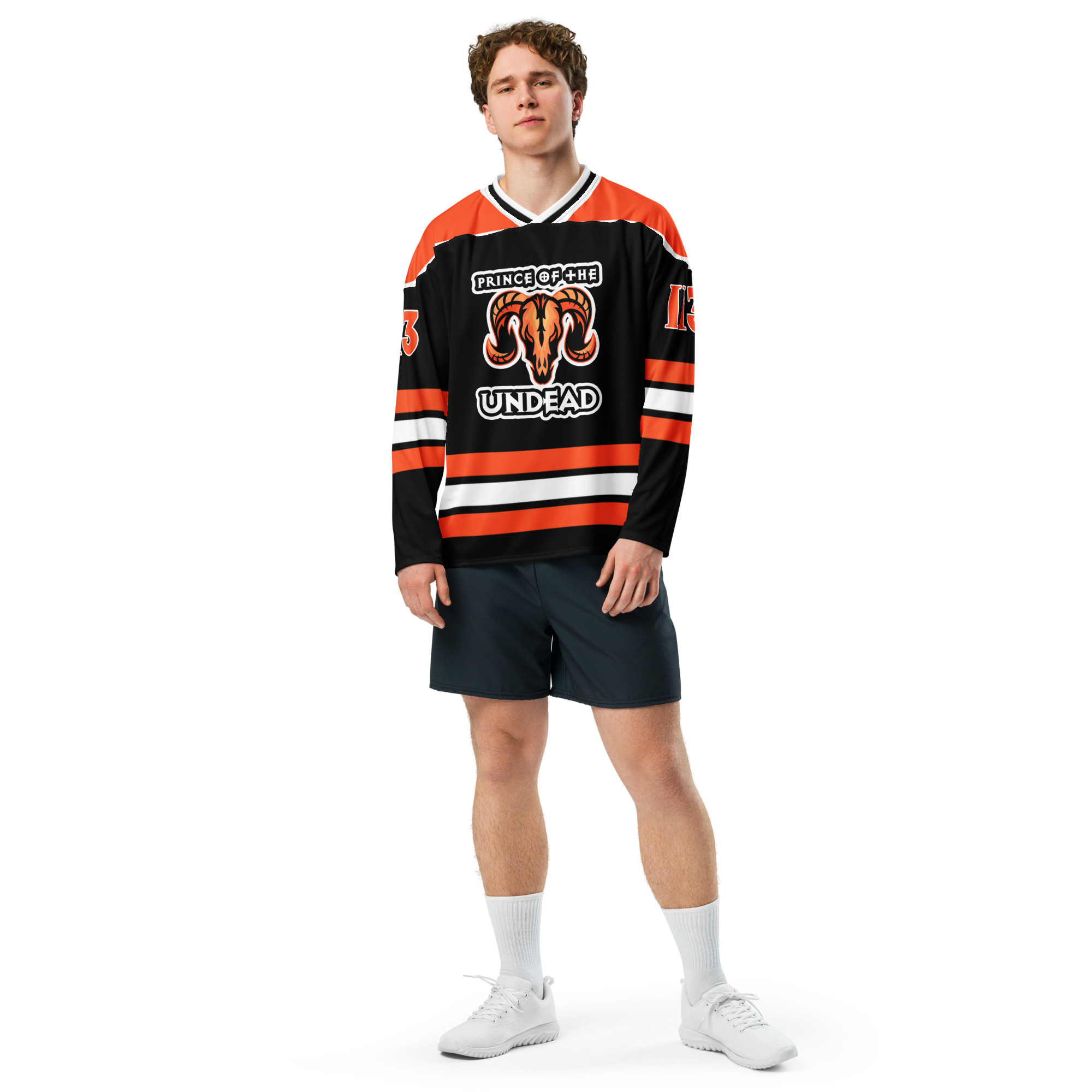 Orcus Black With Orange Hockey Jersey